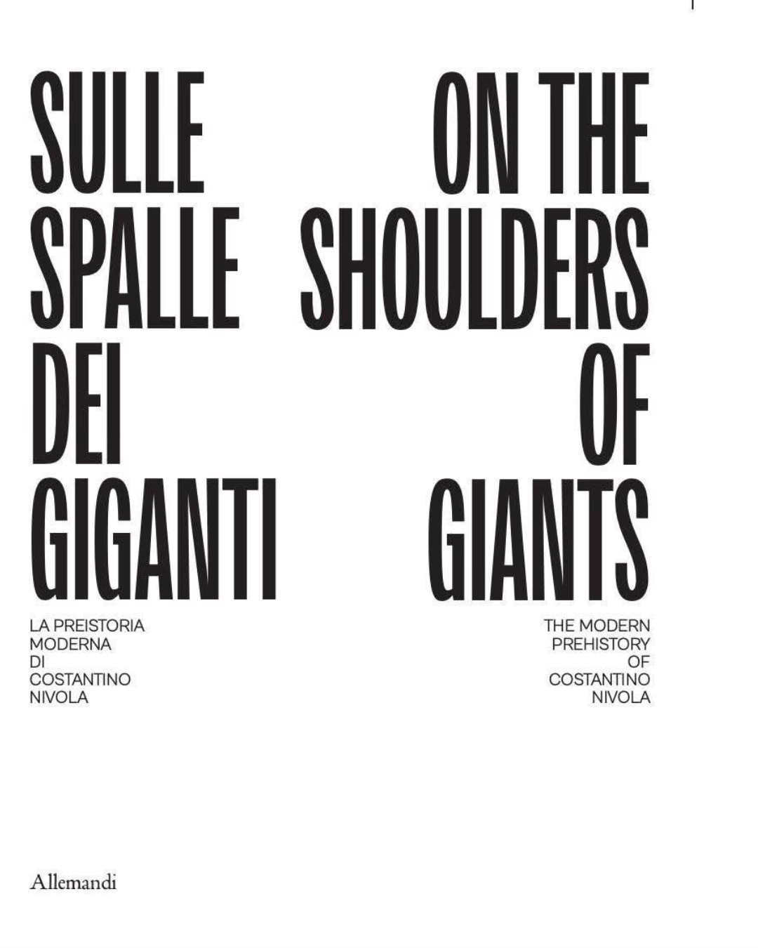 On the Shoulders of Giants. The modern Prehistory of Costantino Nivola
